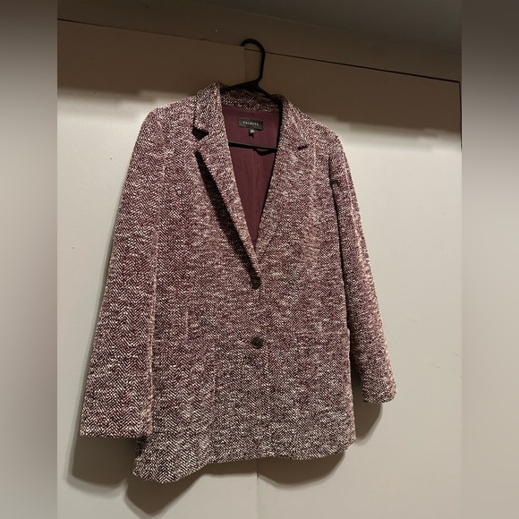 Talbots -  Deep Maroon & Cream Speckled Blazer (Size 10) - Picture 2 of 11